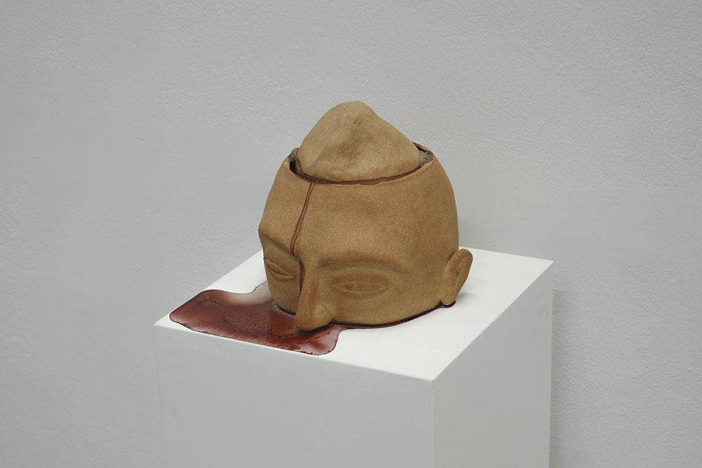 sculpture tête céramique